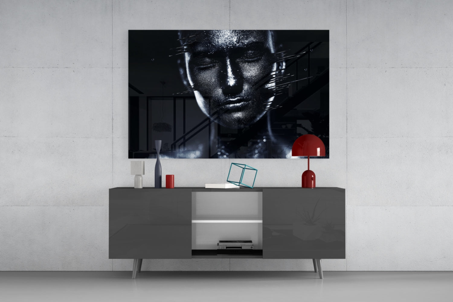 Female Portrait 35 Glass Wall Art.