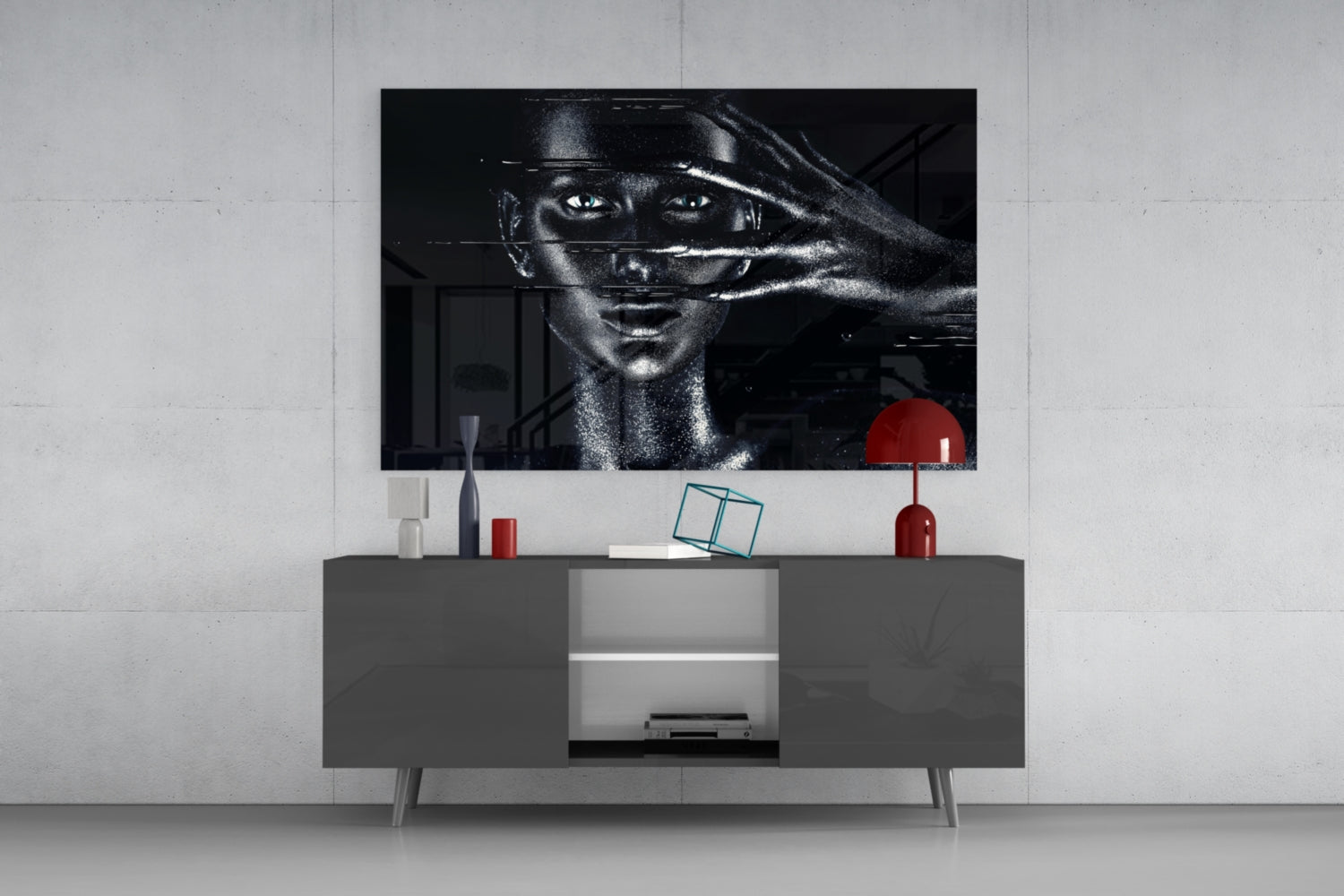 Female Portrait 36 Glass Wall Art.