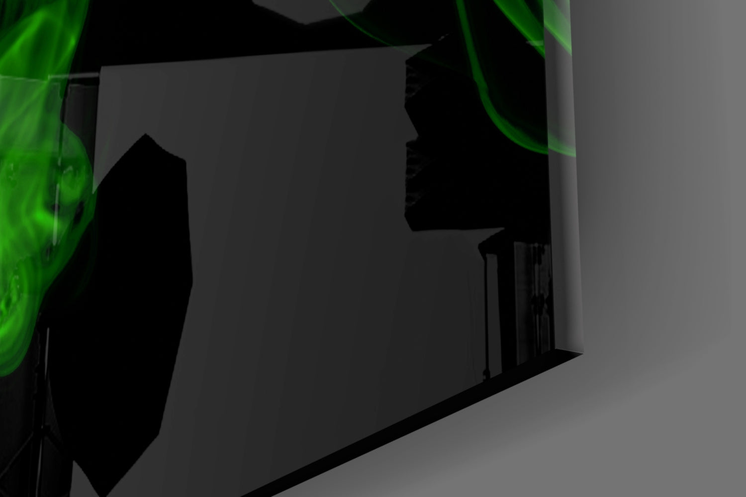 Green Smoke Glass Wall Art.