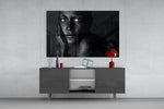 Woman Portrait 37 panel catching low light to reveal its tonal stillness
