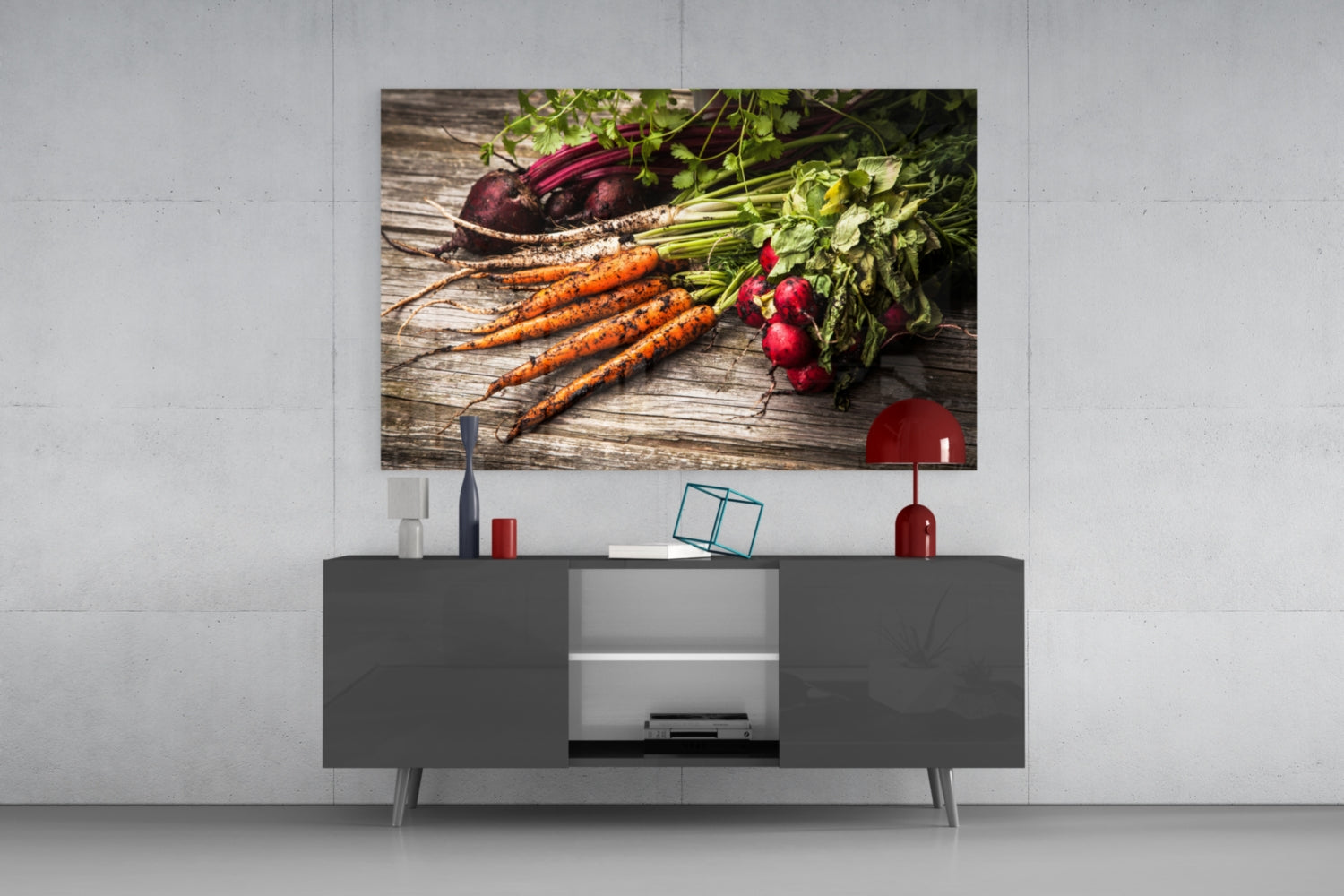 Carrot and Radish Glass Wall Art.