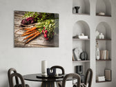 Carrot and Radish panel adding rustic warmth to a dining area