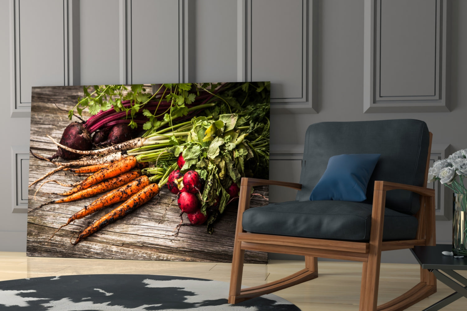 Carrot and Radish Glass Wall Art.