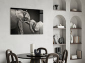 Elephants panel adding gentle wildlife to a family room
