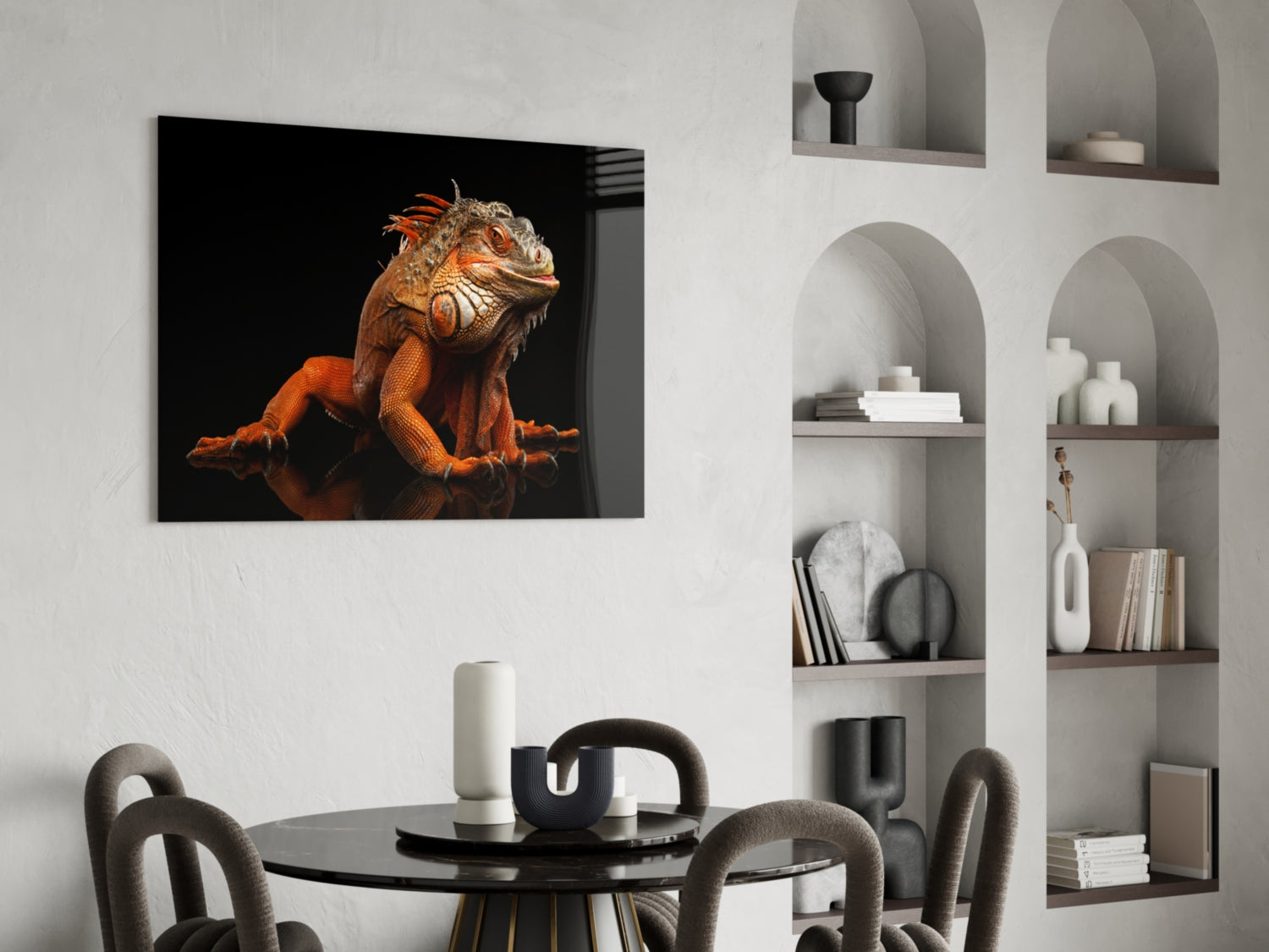 Komodo Dragon Glass Wall Art.