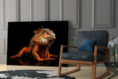 Komodo Dragon glass print enhancing a hallway with statement focal point