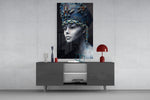 Woman Portrait 38 panel catching side light to reveal its jewel relief