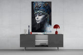 Woman Portrait 38 panel catching side light to reveal its jewel relief