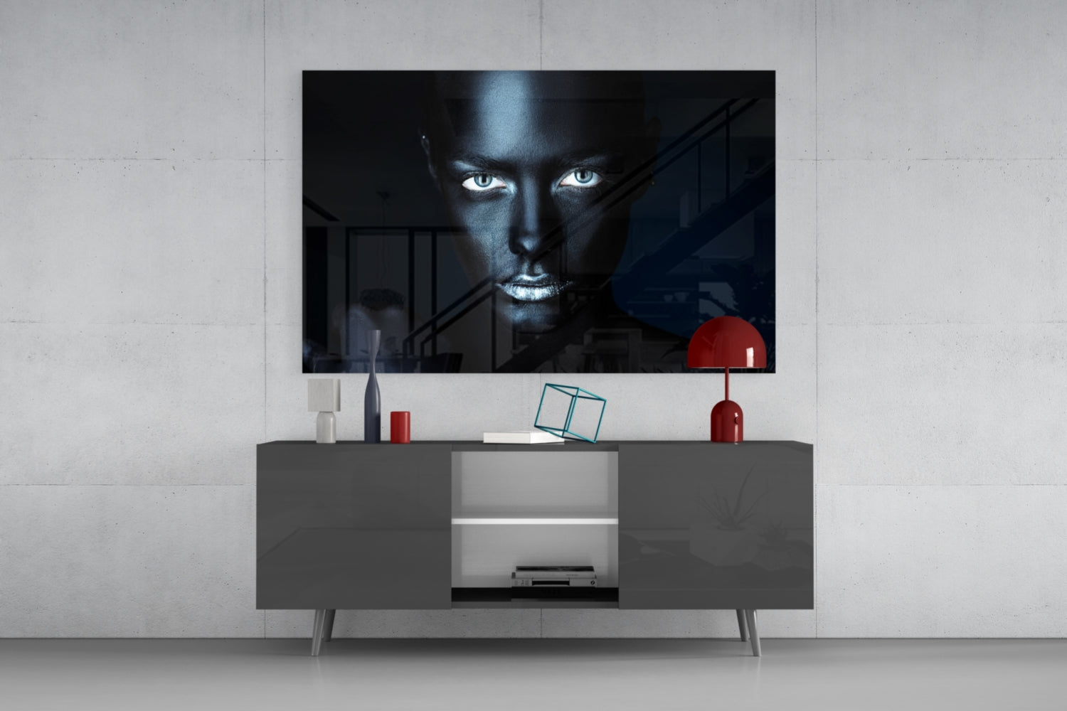 Woman Portrait 39 Glass Wall Art.