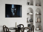 Woman Portrait 39 panel adding editorial mystery to a lounge