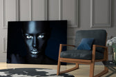 Woman Portrait 39 glass print enhancing a hallway with quiet drama