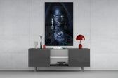 Woman Portrait 40 panel catching low light to reveal its crystal sparkle