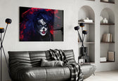 Woman Portrait 41 glass wall art styled in a creative studio