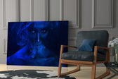 Smoke and Woman glass print enhancing a hallway with quiet intensity