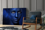 Woman Portrait 43 glass print enhancing a hallway with quiet drama