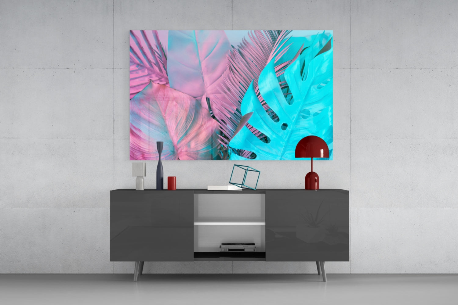 Tropical Leaf Glass Wall Art.