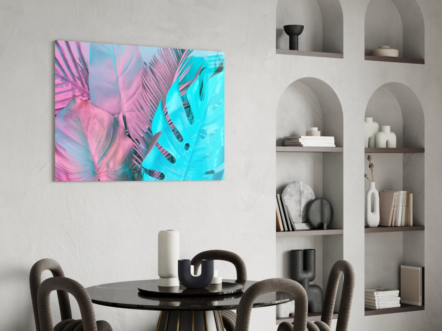 Tropical Leaf Glass Wall Art.