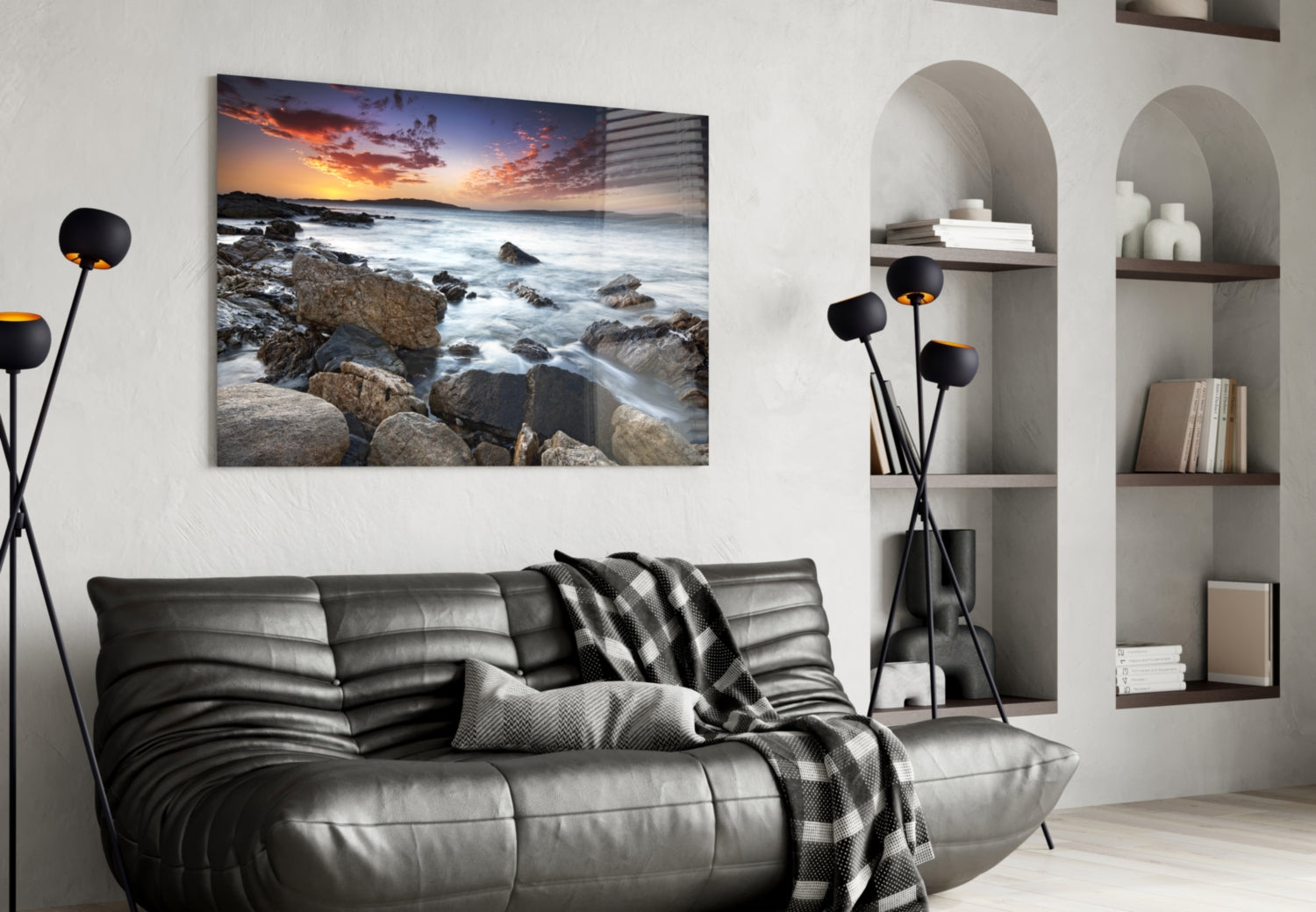 Sea Landscape Glass Wall Art.