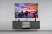 Sunset at Sea panel catching warm light to reveal its painterly sunset
