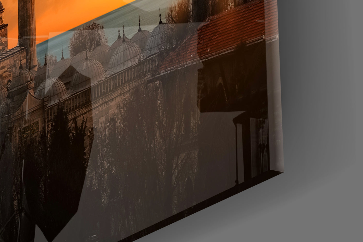 Blue Mosque Glass Wall Art.