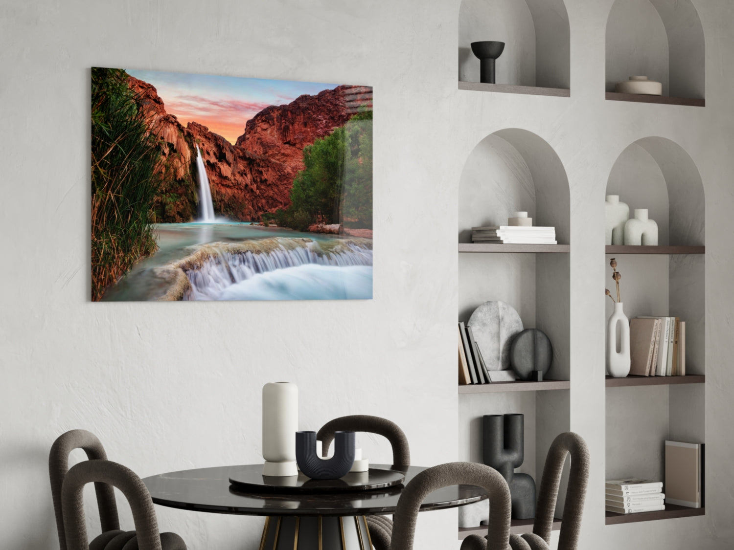 Waterfall Glass Wall Art.