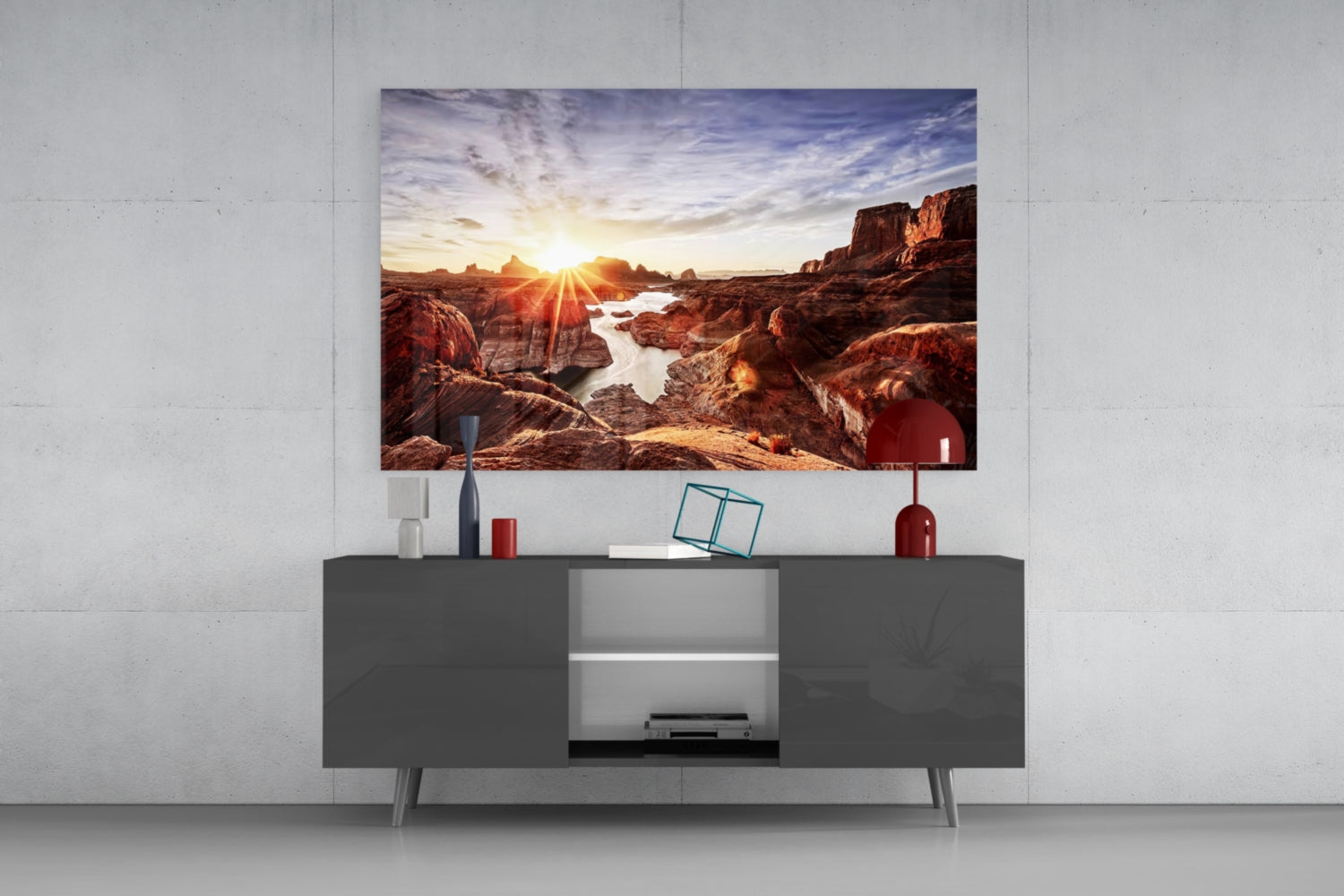 Canyon and Sunset Glass Wall Art.