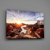 Sunburst canyon panel bringing panoramic warmth to a contemporary living space