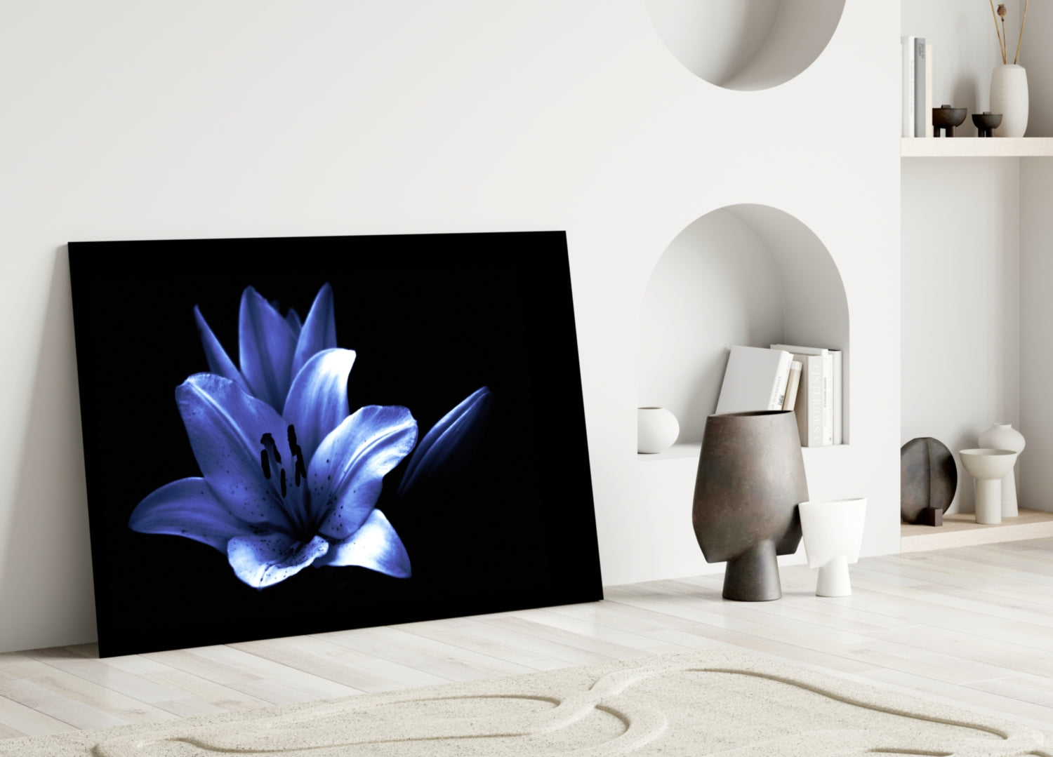 Purple Flower Glass Wall Art.