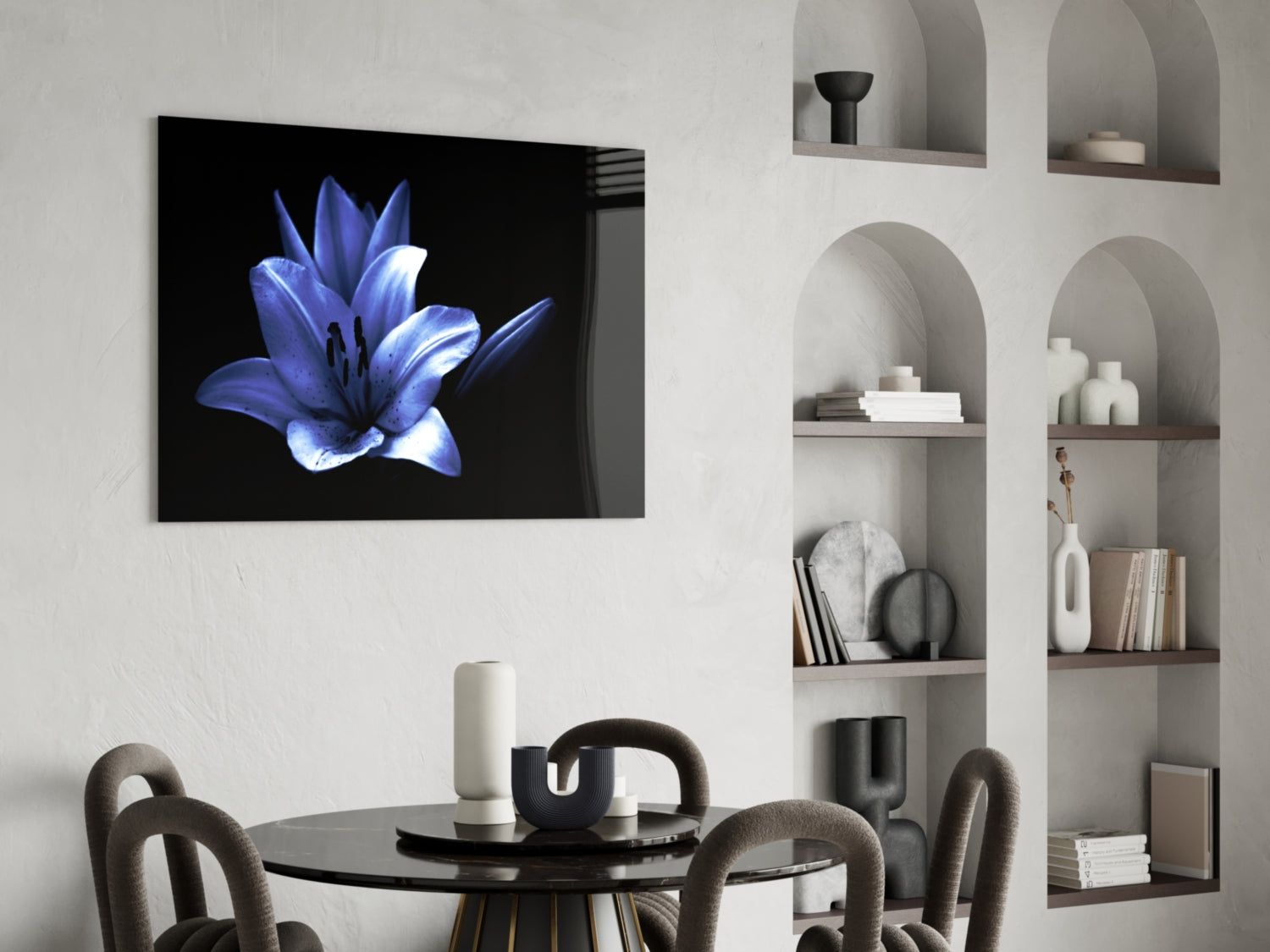 Purple Flower Glass Wall Art.