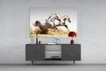 Running Horses panel catching daylight to reveal its dust plume