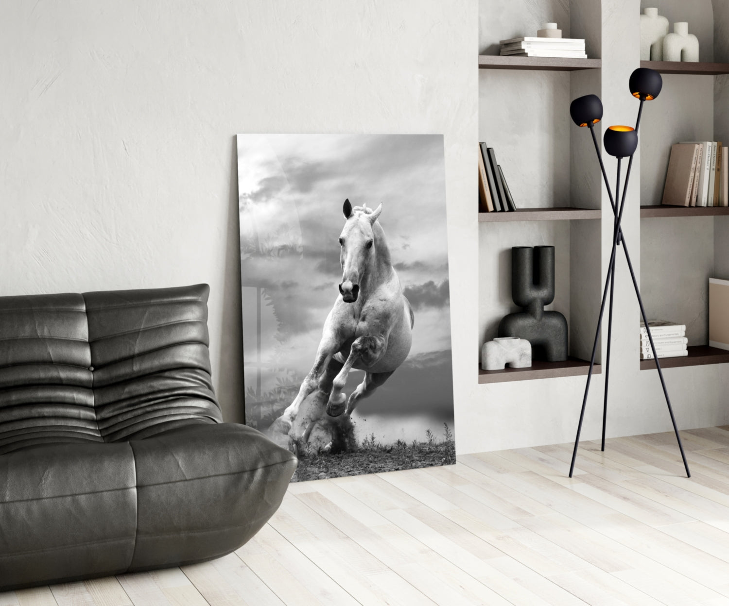 Running Horse Glass Wall Art.