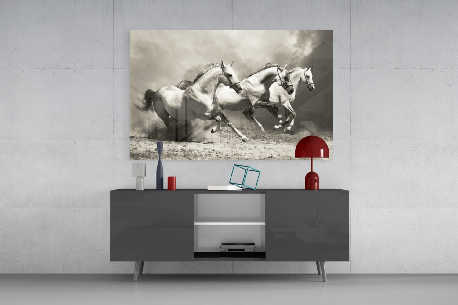Running Horses Glass Wall Art.