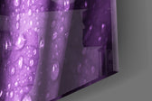Purple Rose artwork anchoring a gallery-inspired wall in jewel-tone palette