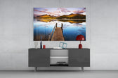Lake Landscape panel catching warm light to reveal its mirror reflection