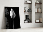 Flower glass print enhancing a meditation corner