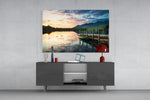 Lake Landscape panel catching soft light to reveal its mirror reflection