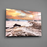 Crashing surf panel bringing cinematic energy to a contemporary living space