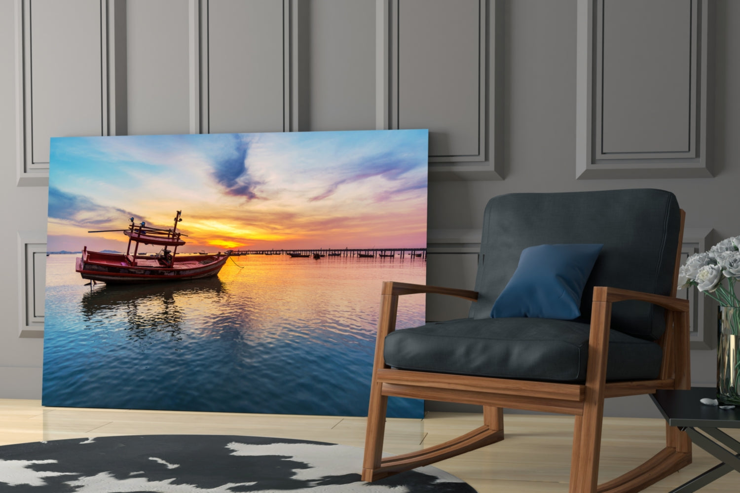 Boat Glass Wall Art.