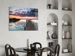 Sunset on the Beach panel adding horizon energy to a bedroom