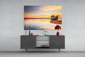Ship On The Beach panel catching warm light to reveal its weathered hull