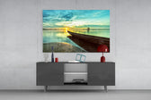 Kayak on the Beach and Sunset panel catching warm light to reveal its dual-tone sky