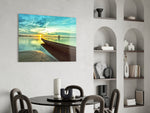 Kayak on the Beach and Sunset panel adding horizon focus to a study
