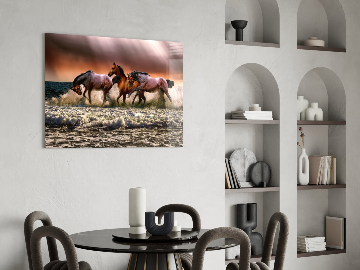 Horses Glass Wall Art.