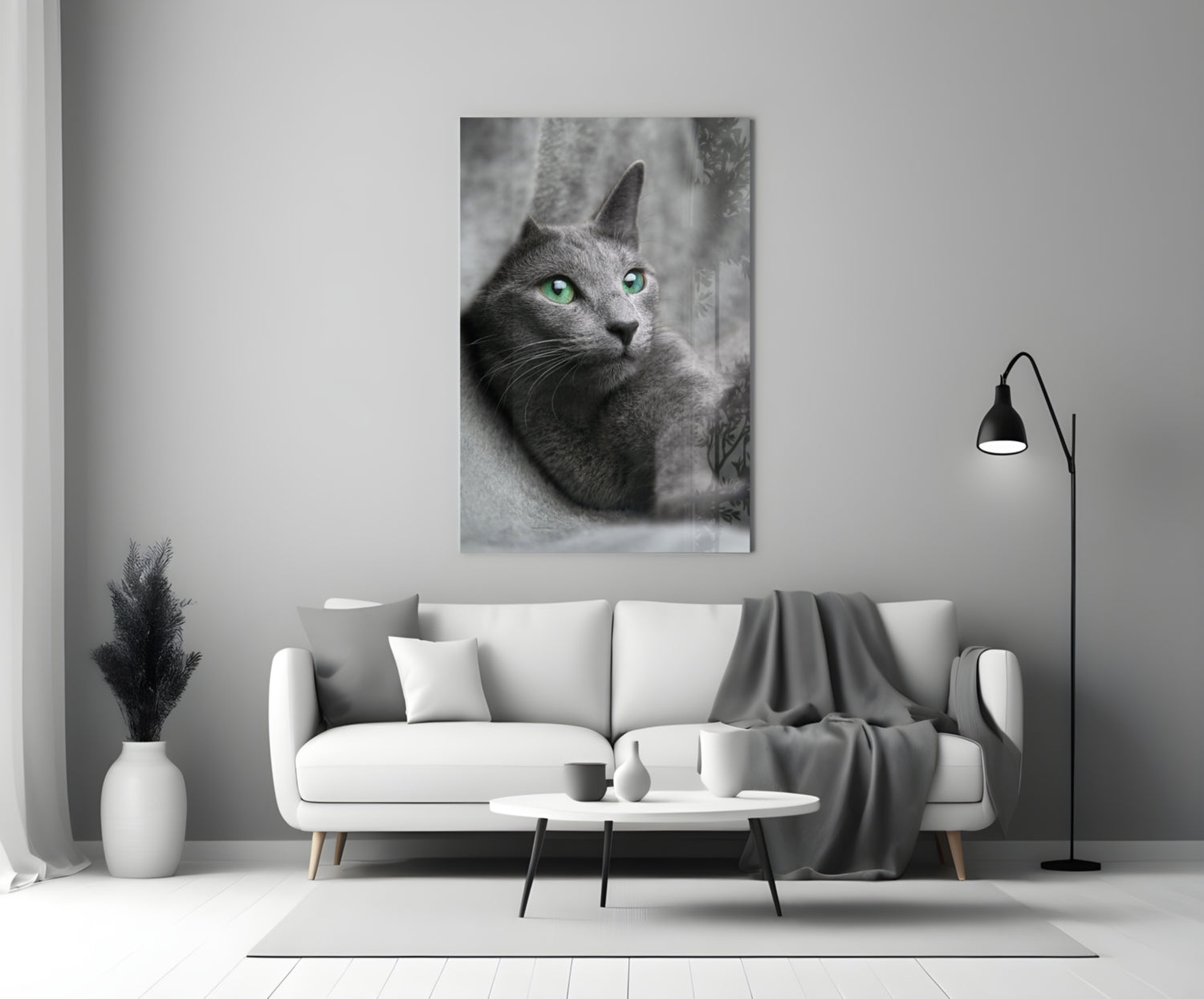 Cat Glass Wall Art.