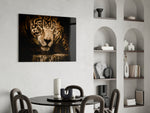 Leopard panel adding sentinel presence to a living room
