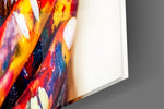 Woman Portrait artwork anchoring a contemporary wall in bold palette