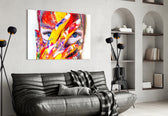 Woman Portrait glass wall art styled in a creative studio