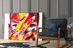 Woman Portrait glass print enhancing a hallway with chromatic energy