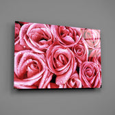 Dewy pink rose panel bringing romantic intimacy to a contemporary living space