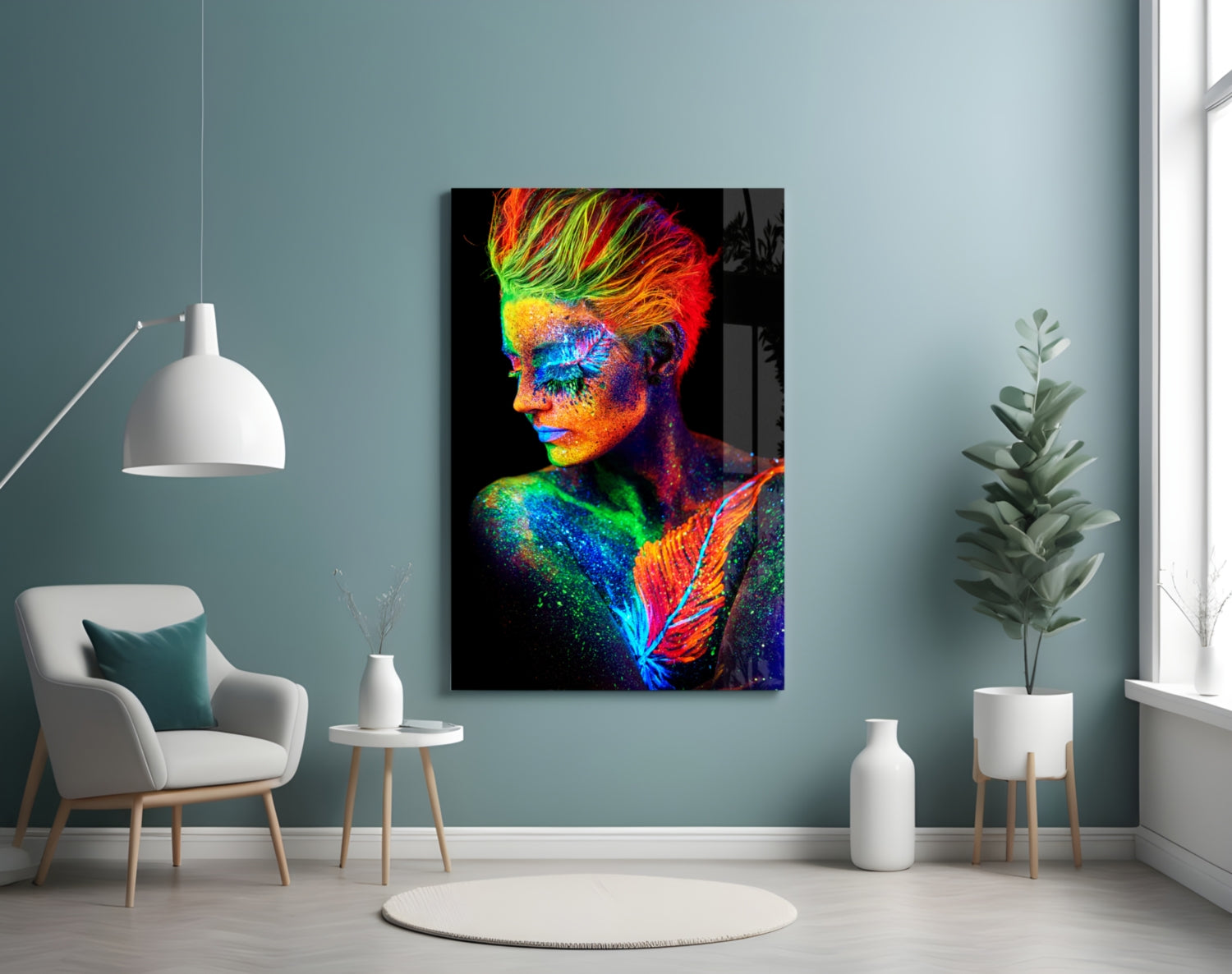 Woman Portrait Glass Wall Art.